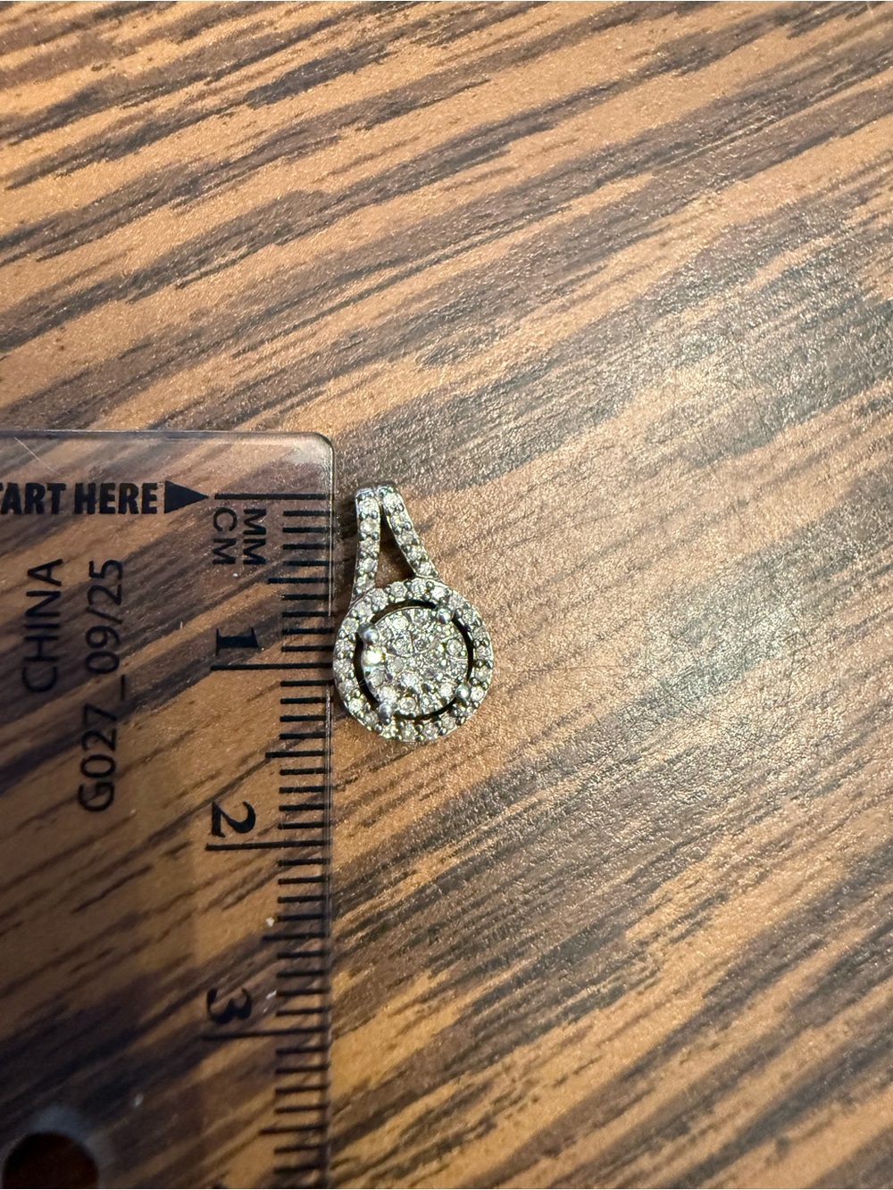 Sterling Silver Halo Pendant in White - Picture 2 of 2